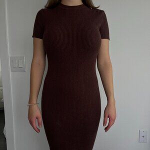 Dynamite Brown / Mocha Sweater Dress Bodycon - Size Small